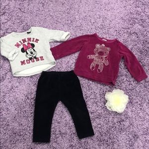 24 months baby girl outfits Minnie Mouse sweater